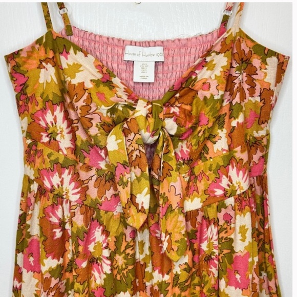 New! House of Harlow 1960 Orange Floral Tiered Maxi Dress | S - Picture 3 of 9